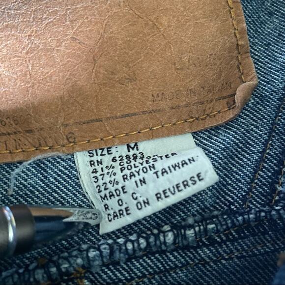 Texas Tuff Acid Wash 1988 Denim Jean Jacket Sz M - Picture 4 of 11